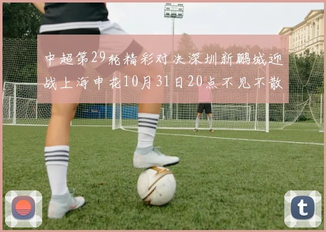 中超第29轮精彩对决深圳新鹏城迎战上海申花10月31日20点不见不散